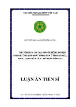 Luận án Chuyển dịch cơ cấu kinh tế nông nghiệp theo hướng sản xuất hàng hóa ở tỉnh bo kẹo, nước cộng hòa dân chủ nhân dân Lào