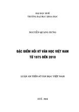 Luận án Đặc điểm hồi ký văn học Việt Nam từ 1975 đến 2010