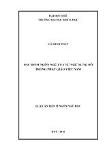 Luận án Đặc điểm ngôn ngữ của từ ngữ xưng hô trong phật giáo Việt Nam