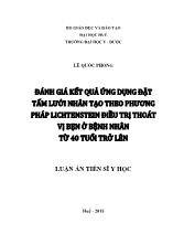 Luận án Đánh giá kết quả ứng dụng đặt tấm lưới nhân tạo theo phương pháp lichtenstein điều trị thoát vị bẹn ở bệnh nhân từ 40 tuổi trở lên