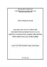 Luận án Dạy học xác suất và thống kê cho sinh viên ngành kế toán của các trường cao đẳng công nghiệp theo hướng phát triển năng lực nghề nghiệp