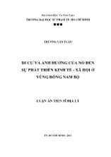 Luận án Di cư và ảnh hưởng của nó đến sự phát triển kinh tế - Xã hội ở vùng đông Nam Bộ