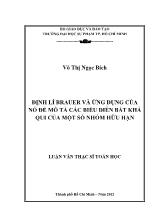 Luận án Định lí brauer và ứng dụng của nó để mô tả các biểu diễn bất khả qui của một số nhóm hữu hạn