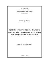 Luận án Hệ thống đo lường hiệu quả hoạt động theo thẻ điểm cân bằng trong các doanh nghiệp tại thành phố Hồ Chí Minh