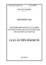Luận án Hoàn thiện kiểm toán Báo cáo tài chính ngân hàng thƣơng mại tại các doanh nghiệp kiểm toán độc lập ở Việt Nam