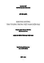 Luận án Khuynh hướng thơ tượng trưng Việt Nam hiện đại