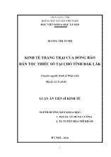 Luận án Kinh tế trang trại của đồng bào dân tộc thiểu số tại chỗ tỉnh Đắk Lắk