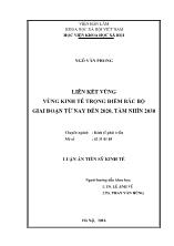 Luận án Liên kết vùng vùng kinh tế trọng điểm bắc bộ giai đoạn từ nay đến 2020, tầm nhìn 2030