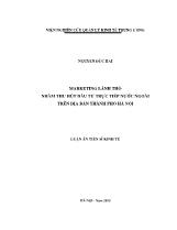 Luận án Marketing lãnh thổ nhằm thu hút đầu tư trực tiếp nước ngoài trên địa bàn thành phố Hà Nội