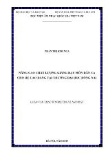 Luận án Nâng cao chất lượng giảng dạy môn dân ca cho hệ Cao đẳng tại trường Đại học Đồng Nai