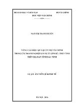 Luận án Nâng cao hiệu quả quản trị tài chính trong các doanh nghiệp sản xuất gốm sứ - Thủy tinh trên địa bàn tỉnh Bắc Ninh