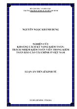 Luận án Nghiên cứu khoảng cách kỳ vọng kiểm toán: trách nhiệm kiểm toán viên trong kiểm toán Báo cáo tài chính ở Việt Nam