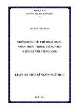 Luận án Nhóm động từ chỉ hoạt động nhận thức trong tiếng Việt (liên hệ với tiếng Anh)