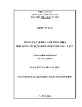 Luận án Pháp luật về bảo đảm thực hiện hợp đồng tín dụng bằng biện pháp bảo lãnh