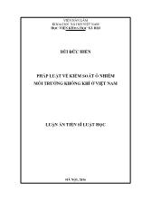 Luận án Pháp luật về kiểm soát ô nhiễm môi trường không khí ở Việt Nam