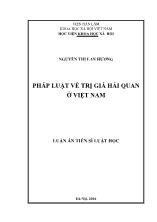 Luận án Pháp luật về trị giá hải quan ở Việt Nam