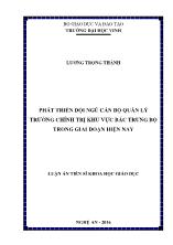 Luận án Phát triển đội ngũ cán bộ quản lý trường chính trị khu vực bắc trung bộ trong giai đoạn hiện nay