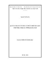 Luận án Quản lý di sản văn hóa và phát triển du lịch ở đô thị cổ Hội An, tỉnh Quảng Nam