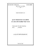 Luận án Quản trị rủi ro tài chính của doanh nghiệp Việt Nam
