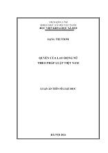 Luận án Quyền của lao động nữ theo pháp luật Việt Nam