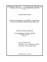 Luận án Sự phát triển dịch vụ tài chính – Ngân hàng tại các ngân hàng thương mại Việt Nam chất lượng dịch vụ tài chính – Ngân hàng tại các ngân hàng thương mại Việt Nam