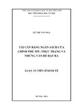 Luận án Tái cân bằng ngân sách của chính phủ Mỹ: Thực trạng và những vấn đề đặt ra