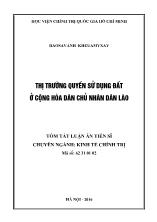 Luận án Thị trường quyền sử dụng đất ở Cộng hòa Dân chủ Nhân dân Lào