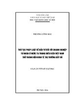 Luận án Thủ tục pháp luật về đầu tư đối với doanh nghiệp tư nhân ở nước ta trong điều kiện Việt Nam trở thành nền kinh tế thị trường đầy đủ