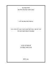 Luận án Tiểu thuyết Việt Nam thập niên đầu thế kỷ XXI từ góc nhìn phân tâm học