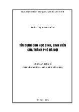 Luận án Tín dụng cho học sinh, sinh viên của thành phố Hà Nội