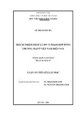 Luận án Trách nhiệm pháp lý do vi phạm hợp đồng thương mại ở Việt Nam hiện nay