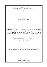 Luận án Về căn jacobson, js - Căn và các l˛ p căn của nửa vành