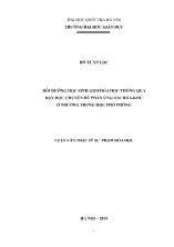 Luận văn Bồi dưỡng hoc̣ sinh giỏi hóa hoc̣ thông qua dạy học Chuyên đề phản ưng oxi hóa - Khử ở trường trung học phô thông