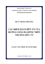 Luận văn Các điểm xoắn hữu tỷ của đường cong elliptic trên trường hữu tỷ