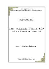 Luận văn Đặc trưng nghệ thuật của văn tế nôm trung đại