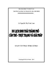 Luận văn Du lịch sinh thái thành phố Cần Thơ – Thực trạng và giải pháp