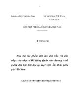 Luận văn Đưa hai tác phẩm viết cho đàn Bầu với dàn nhạc của nhạc sĩ Đỗ Hồng Quân vào chương trình giảng dạy bậc Đại học tại Học viện Âm nhạc quốc gia Việt Nam