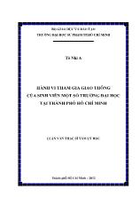 Luận văn Hành vi tham gia giao thông của sinh viên một số trường đại học tại thành phố Hồ Chí Minh