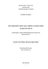 Luận văn Kết hợp kiến thức quy trình và khái niệm về đại số lớp 10