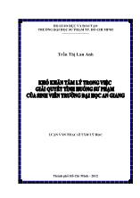 Luận văn Khó khăn tâm lý trong việc giải quyết tình huống sư phạm của sinh viên trường Đại học An Giang