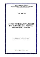 Luận văn Một số tính chất của môđun đối đồng điều địa phương theo một cặp iđêan