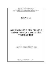 Luận văn Nghiệm dương của phương trình vi phân hàm tuyến tính bậc hai