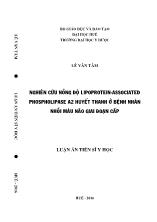 Luận văn Nghiên cứu nồng độ lipoprotein-Associated phospholipase A2 huyết thanh ở bệnh nhân nhồi máu não giai đoạn cấp