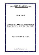 Luận văn Nuôi trồng thuỷ sản tỉnh Trà Vinh thực trạng và giải pháp phát triển