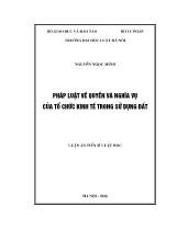 Luận văn Pháp luật về quyền và nghĩa vụ của tổ chức kinh tế trong sử dụng đất