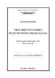 Luận văn Phát triển công nghiệp huyện Núi Thành, tỉnh Quảng Nam