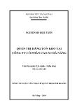 Luận văn Quản trị hàng tồn kho tại công ty cổ phần cao su Đà Nẵng