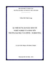 Luận văn Sự thích ứng ban đầu đối với nghề nghiệp của sinh viên trường đại học tài chính – Marketing