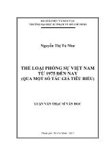 Luận văn Thể loại phóng sự Việt Nam từ 1975 đến nay (qua một số tác giả tiêu biểu)