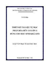 Luận văn Thiết kế tài liệu tự học phần hóa hữu cơ lớp 11 dùng cho học sinh khá giỏi